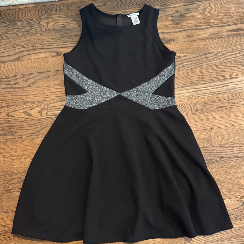 Juniors Sally Miller - Fit-and-Flare Dress w/ Silver Glitter Waist Detail